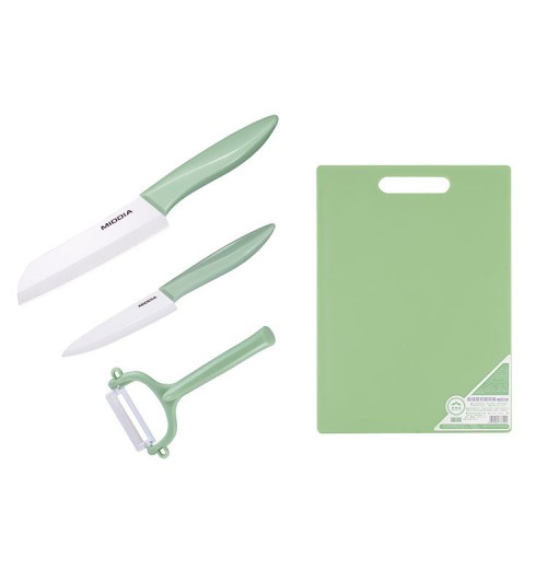 MIDDIA Santoku Knife Set Top Grade Baby Food Cutter Ceramic Colorful Fruit Kit Knives Set Peeler With Cutting Board MIDDIA Santoku Knife Set Top Grade Baby Food Cutter Ceramic Colorful Fruit Kit Knives Set Peeler With Cutting Board