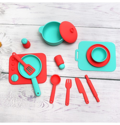 BPA Free Silicone Saft Pretend Cooking Kitchen Play Toys For 0-24 Month Babies Pretend Play Kids Silicone Educational Toys BPA Free Silicone Saft Pretend Cooking Kitchen Play Toys For 0-24 Month Babies Pretend Play Kids Silicone Educational Toys