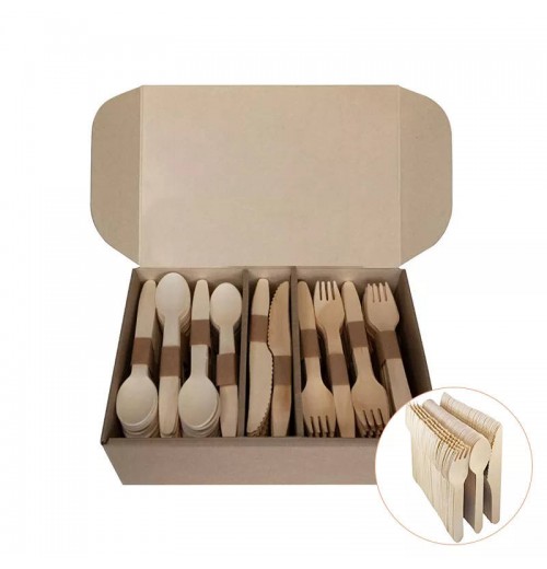 Eco Friendly 160mm Wood Degradable Biodegradable Table Handle Knife Fork Spoon Spork Disposable Set Wooden Cutlery For Kitchen Eco Friendly 160mm Wood Degradable Biodegradable Table Handle Knife Fork Spoon Spork Disposable Set Wooden Cutlery For Kitchen