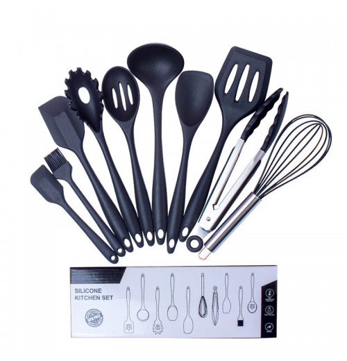 10pcs Pack Non-stick BPA-free Heat Resistant Cooking Accessories Ladle Spoon Spatula Shovel Silicone Kitchen Utensils Set 10pcs Pack Non-stick BPA-free Heat Resistant Cooking Accessories Ladle Spoon Spatula Shovel Silicone Kitchen Utensils Set